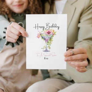 Carte de voeux de joyeux anniversaire personnalisée, soeur, amie, fille, maman, carte de célébration de grand-mère