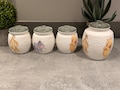Winnie the Pooh Kitchen Canisters: Hand Painted Glass Jars, Set of 4