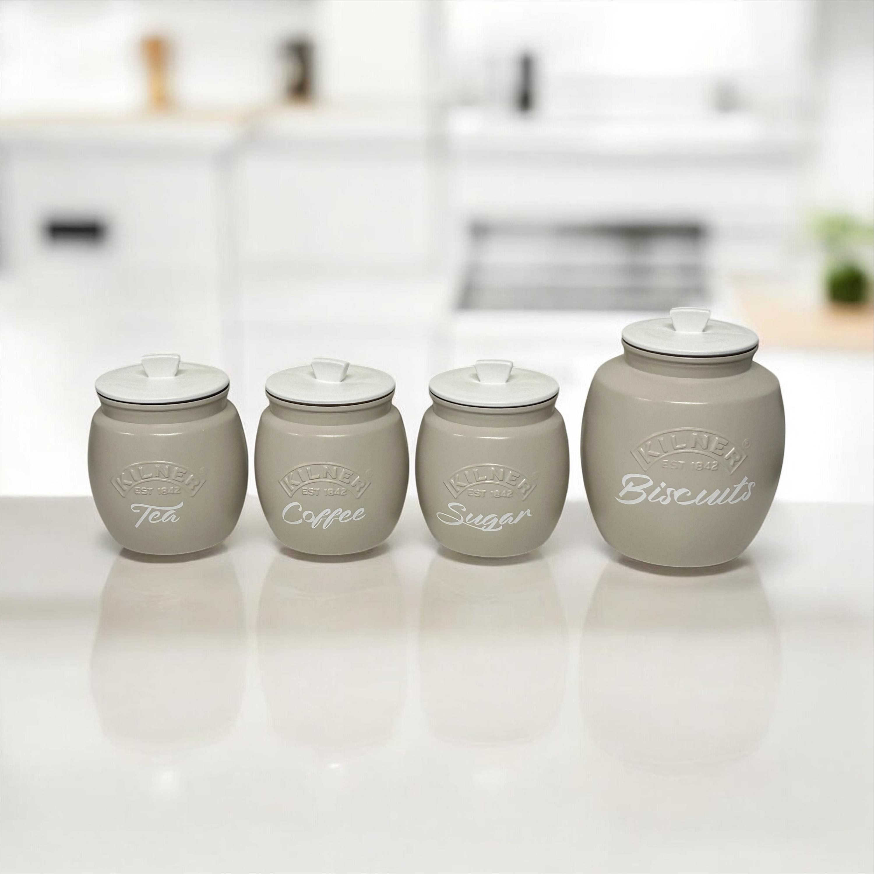 Ceramic Tea Grey Tea Kilner Tea Coffee Sugar Creamy Taupe
