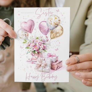 Biglietto d'auguri A5 personalizzato per compleanno, sorella, nonna, anniversario, età, amica, figlia, mamma, nonna, matrimonio