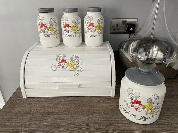 Minnie Coffee Tea Sugar Biscuits Bread Jar Vinyl Stickers Canister Disney mouse