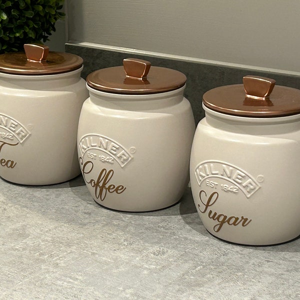 Romige Taupe Beige Thee Koffie Suikerbussen sets Keuken Opslagcontainers potten
