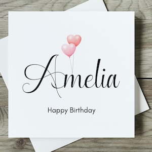 Carte de voeux d'anniversaire personnalisée avec nom carte souvenir spéciale carte d'anniversaire souvenir unique personnalisation de nom carte spéciale