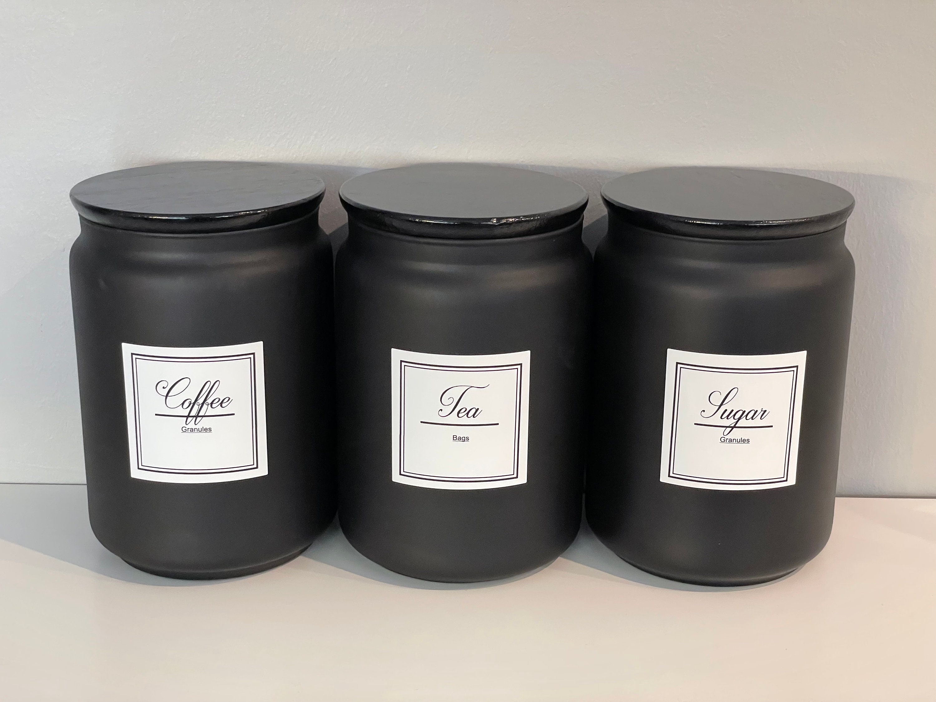 Glass Storage Jars - Tea/Coffee/Sugar