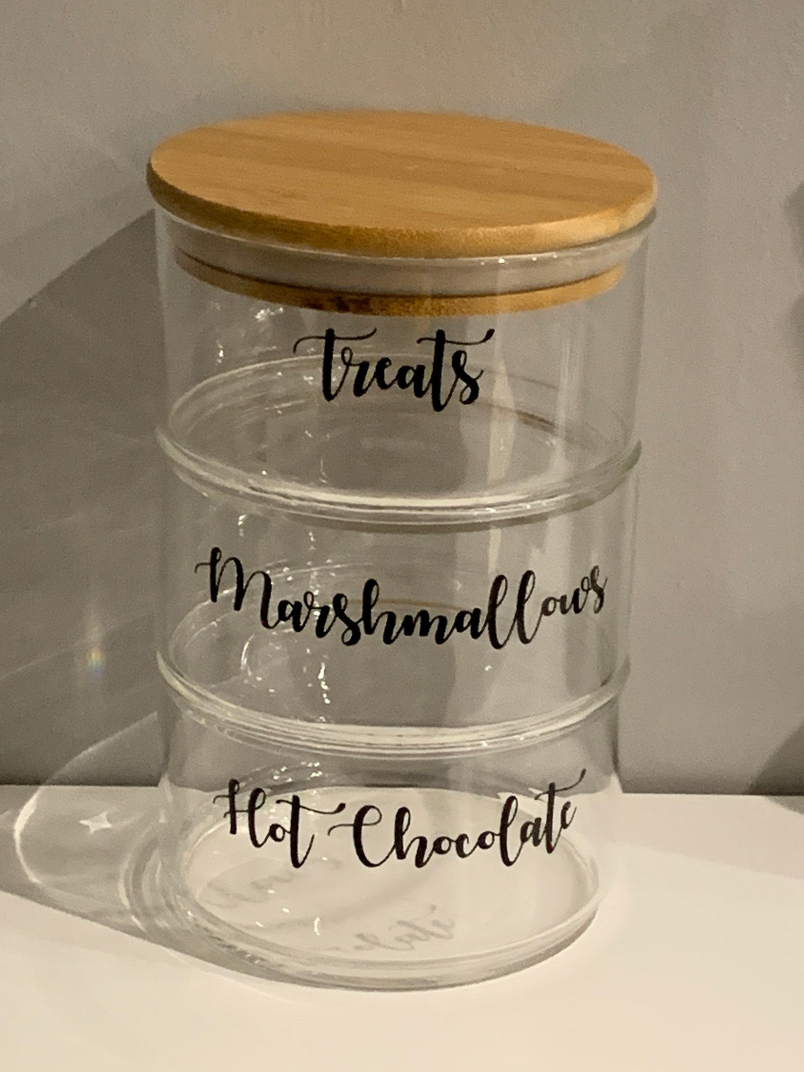 Tea Coffee Sugar Stackable Glass Kitchen Storage Hot Chocolate Etsy