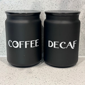 Black Tea Coffee Sugar Canister Kitchen Storage Jar Containers