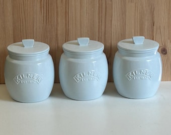 Ice Blue Tea Coffee Sugar Canister Set Kitchen Storage Jars Metal Kitchen Canisters Countertop Storage Containers Housewarming Home Decor