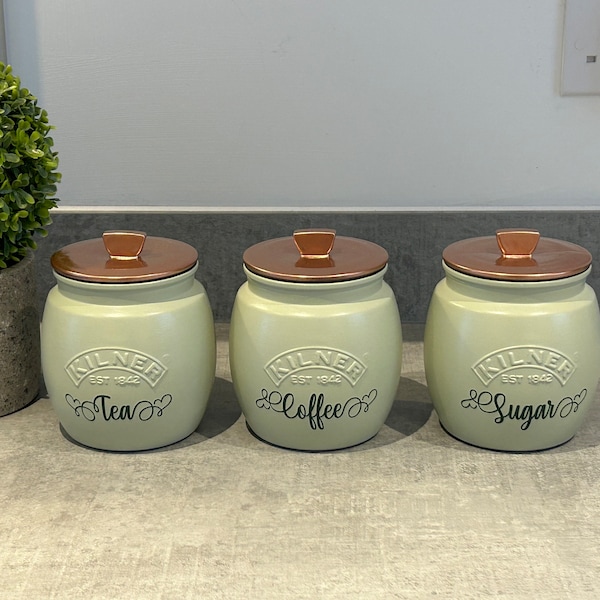 Sage Green Kitchen Canisters Etsy