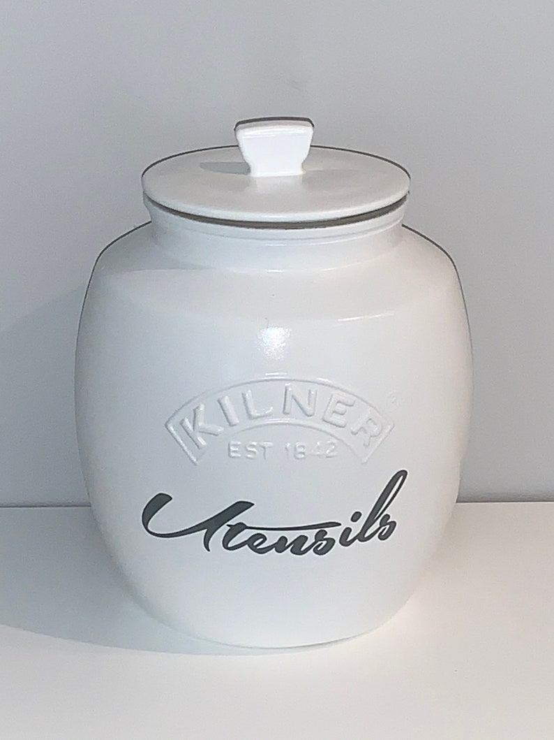 White Tea Coffee Sugar Canister set kitchen Storage Kilner Etsy