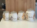 Pooh Storage Jars Tea Coffee Sugar Canisters, Winnie , Decoupage Jar Set, Custom Wording Jar, Unique Housewarming Gifts