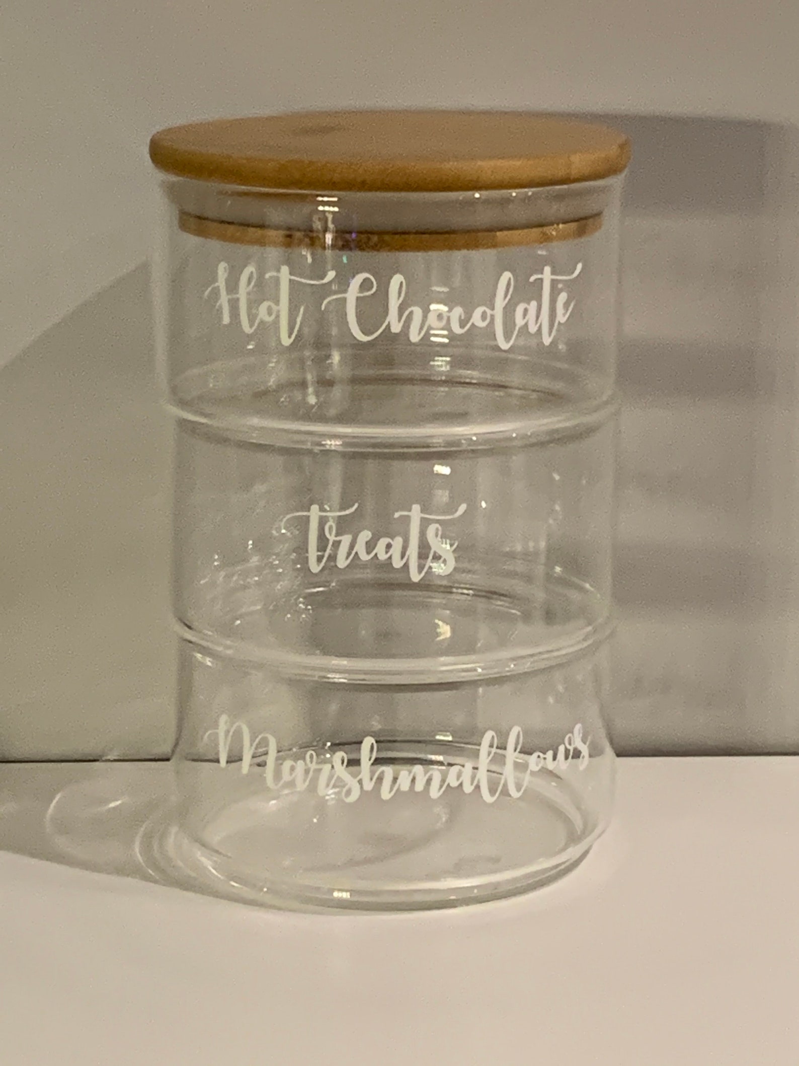 Tea Coffee Sugar Stackable Glass Kitchen Storage Hot Chocolate Etsy