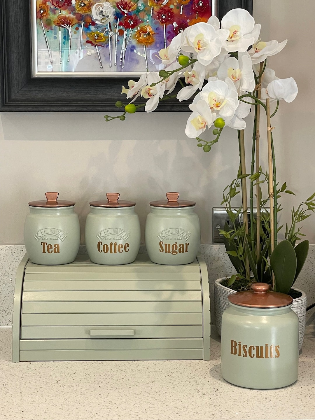Mason Cash Stackable Tea Coffee Sugar Canisters Next Buy Sage