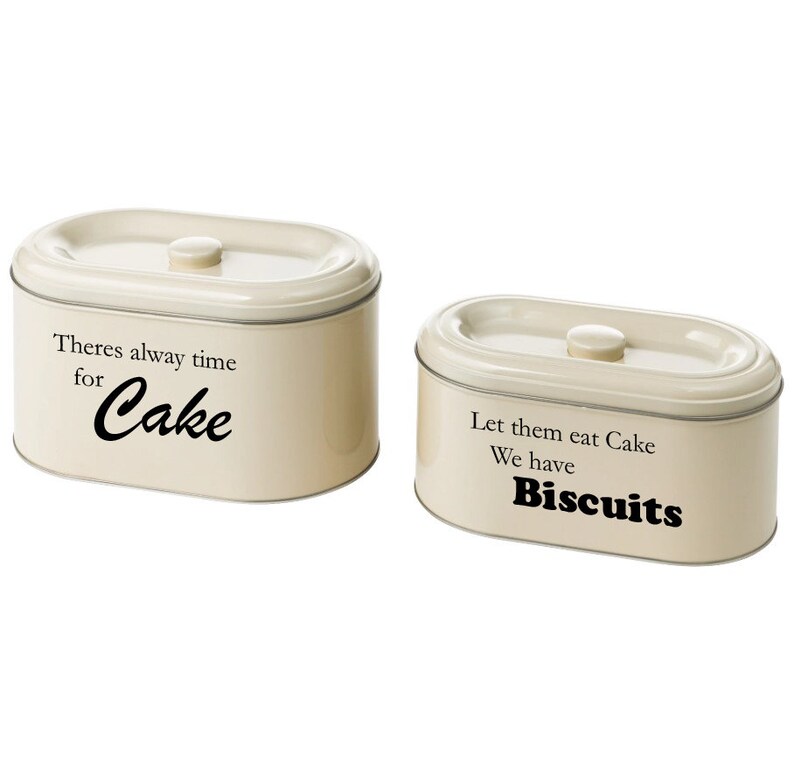 Kitchen Decor Laundry Bit /& Bobs, Personalised Set of 2 Stackable Tin Storage boxes with lid Ideal For Cakes Biscuits