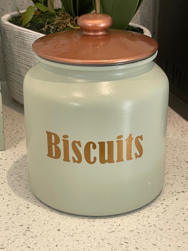 Sage Green Tea Coffee Sugar Canisters Biscuit / Cookie Jar and Etsy UK