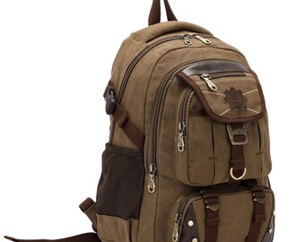 Men's Vintage Canvas Backpack | 14'' Laptop Bag | FREE P&P Worldwide