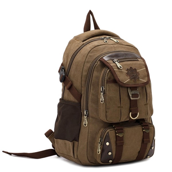 Men's Vintage Canvas Backpack | 14'' Laptop Bag | FREE P&P Worldwide