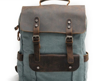 Herren Canvas Rucksack Vintage Style Just For You (FREE P&P WORLDWIDE)