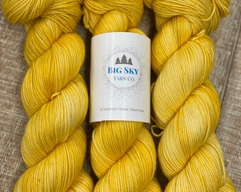 You Are My Sunshine - Hand dyed variegated yarn -pastel yellow with ra