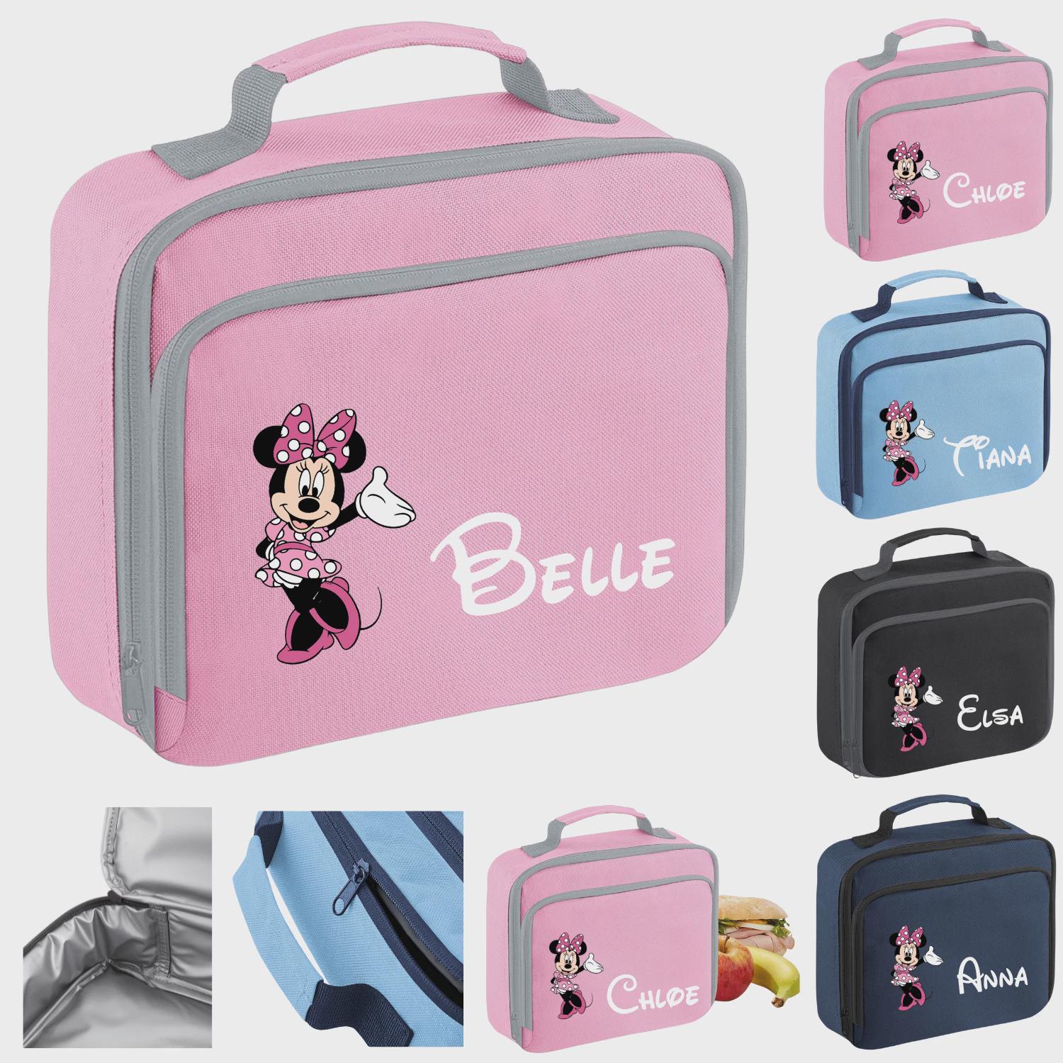 Custom Name Minnie Mouse Kids Lunch Box | Personalised School Bag