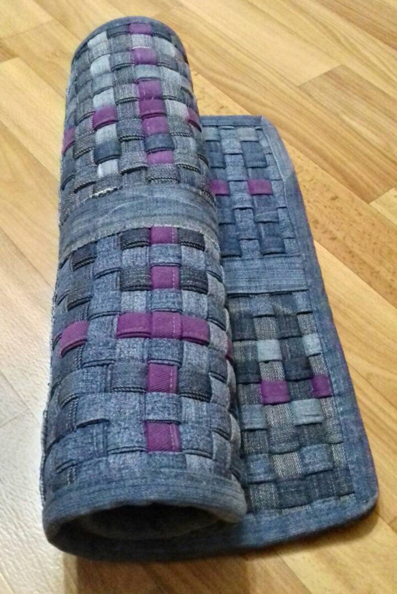 Pet Mats Denim Rug Blue Jeans Recycled rug Rectangular Etsy