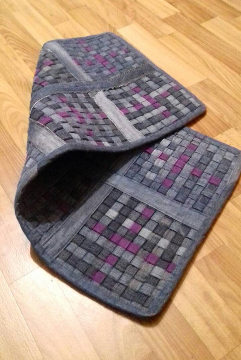 Pet Mats Denim Rug Blue Jeans Recycled rug Rectangular Etsy