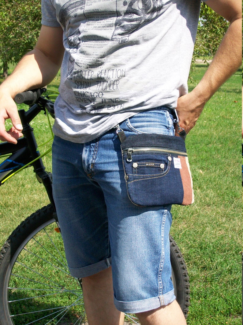 Denim crossbody bag for men Casual shoulder bag Traveling Etsy