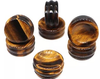 Tiger's Eye Orb stand. Semi-precious stone. One each.