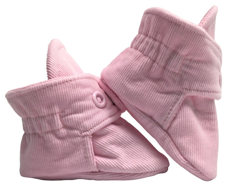 Baby Booties Stay On Booties Baby Shoes Pink Corduroy Etsy