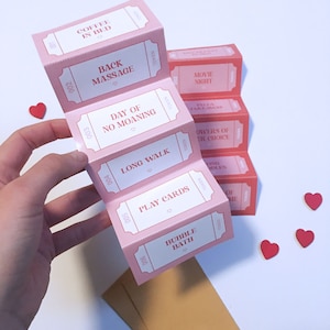 Personalised Love Coupons - Gift for Partner - Tickets - Tokens - Gestures  - Voucher - Birthday - Gift for Him Her - Valentines Day