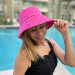 Terry Cloth Towel Bucket Hat - Etsy