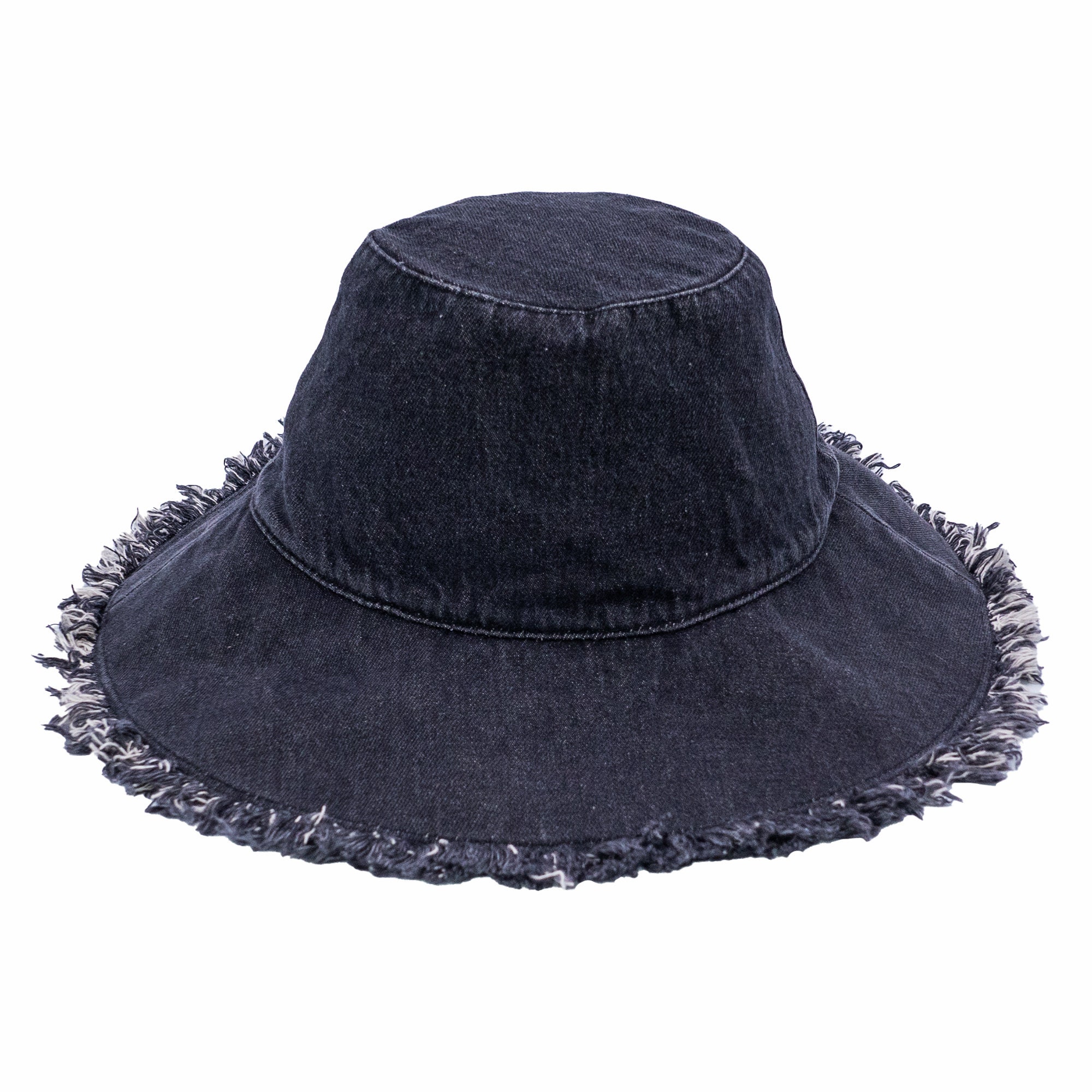 Wide Brim Denim Bucket Hat: Fringe Sun Hat - Etsy
