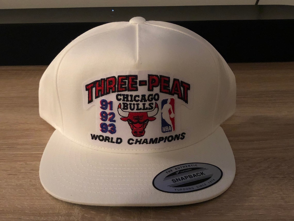 Chicago Bulls Three-Peat Championship Hat As Seen on Michael | Etsy