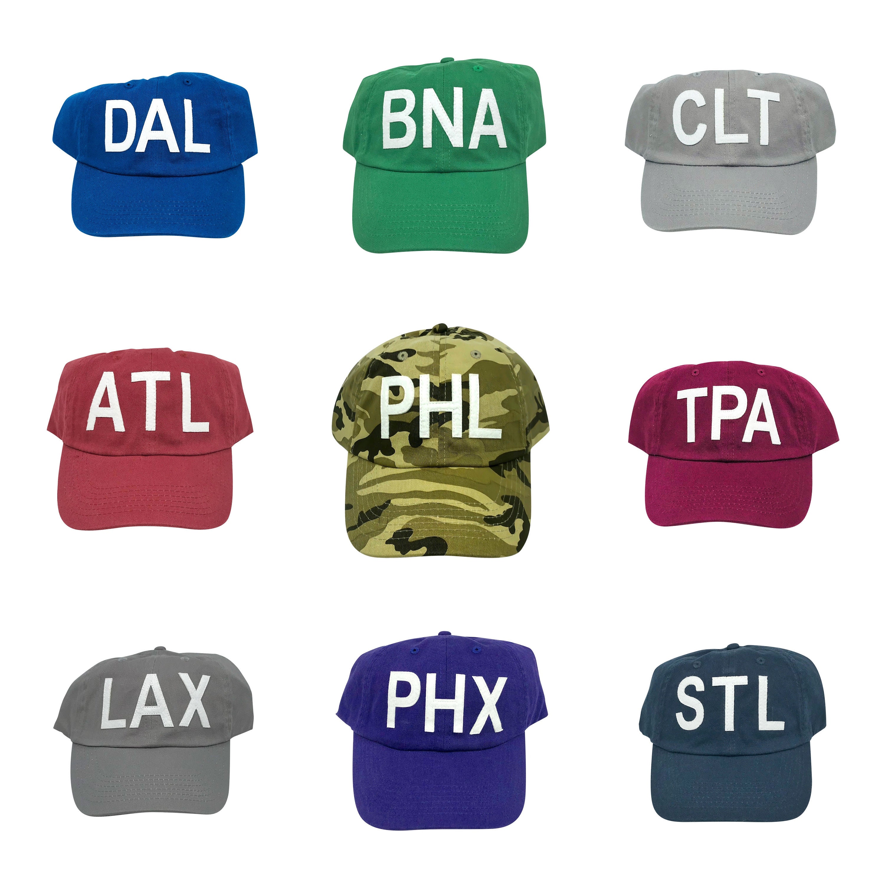 Custom Airport Code Hats ANY CODE Etsy