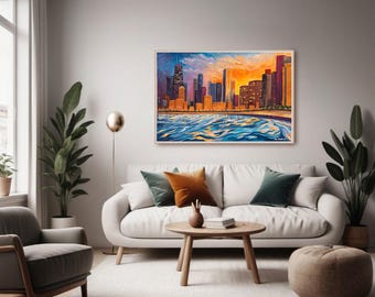 Lights on Lake Michigan | 36x24 Oil on Canvas