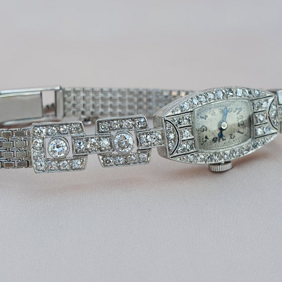 Art Deco Platinum Gold 1.74 Diamond Watch | Art De