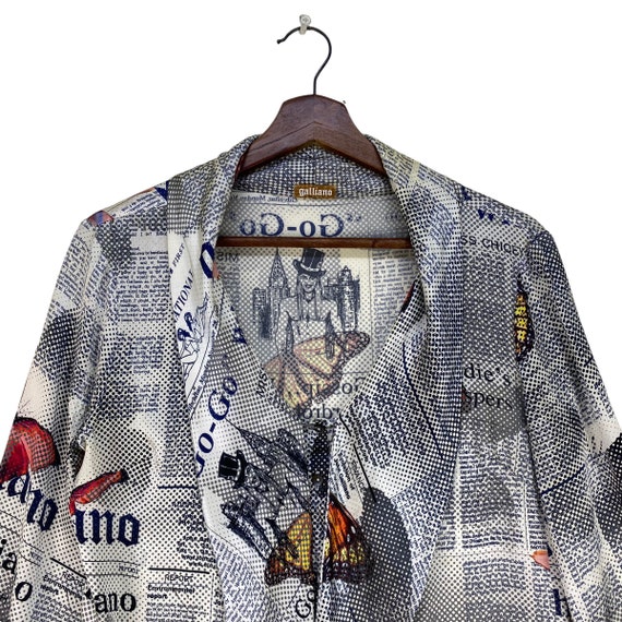 Very rare iconic GALLIANO newspaper butterfly sil… - image 5