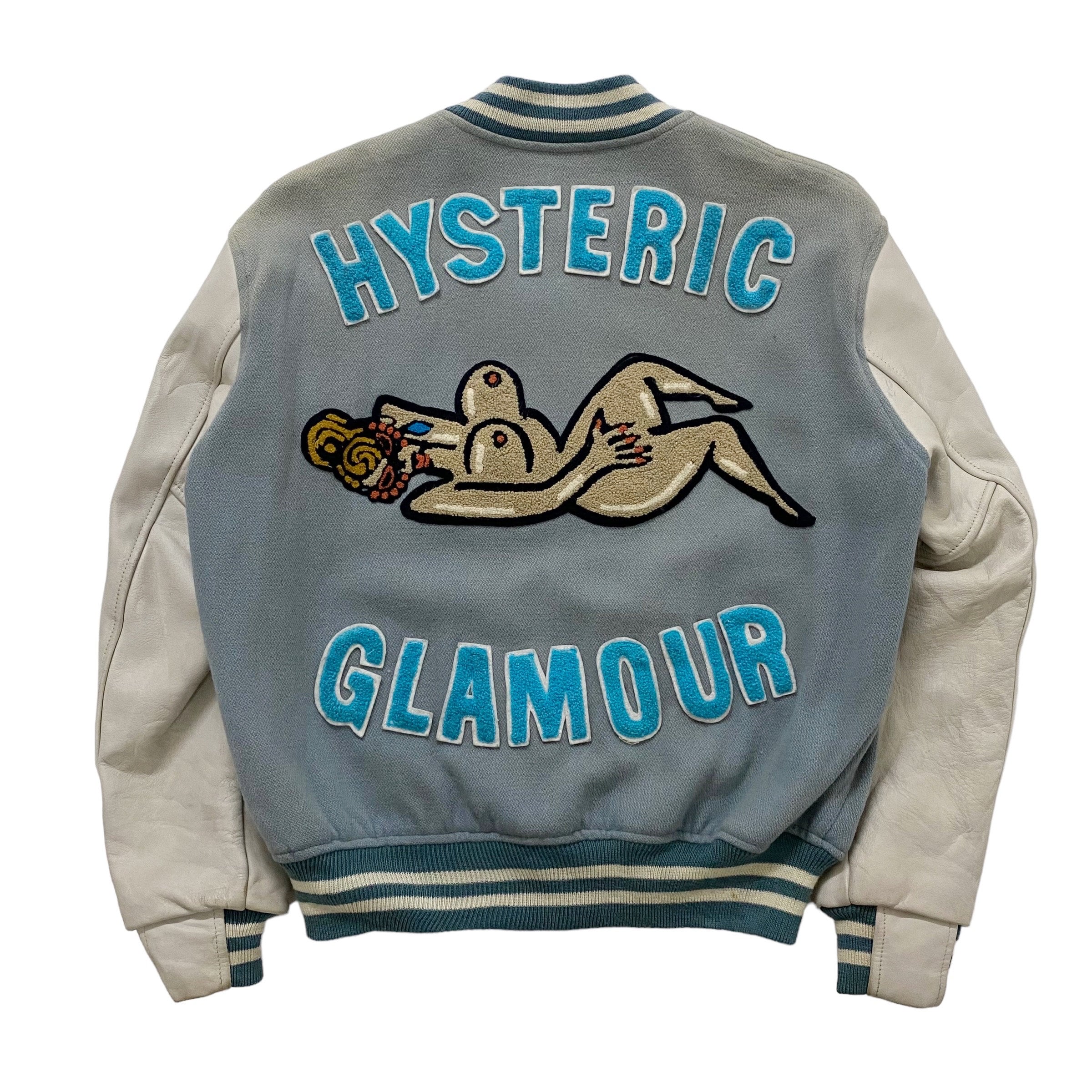 Very Rare Vintage Hysteric Glamour Leather Sleeve Varsity Very Rare Vintage Hysteric Glamour Leather Sleeve Varsity