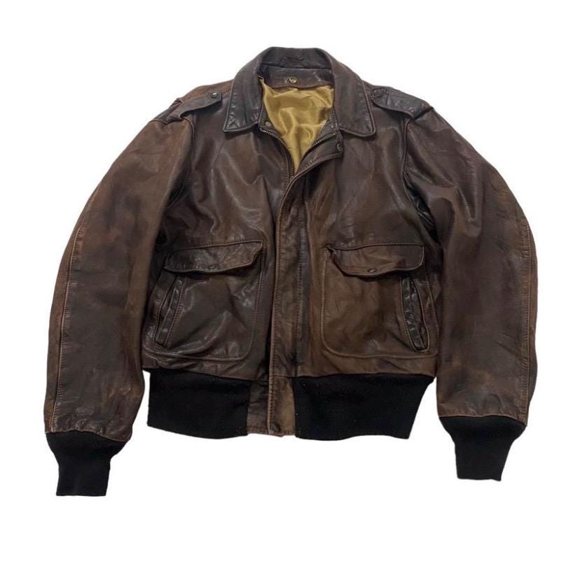 Pick!!vintage SCHOTT Bros NYC A-2 Flight Leather Jacket Men's 44