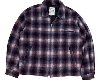 Chaqueta vintage Capri Seven de lana con cremallera y cuadros escoceses