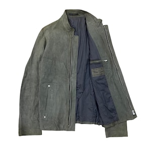 素晴らしい!! Y's for men ヨウジヤマモト レザーバイカースタイル ジッパージャケット サイズ3 日本製 グレー色