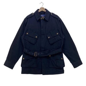 AWESOME!! Polo Ralph Lauren M-42 Airborne style safari jacket navy blue