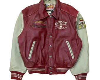 Vintage Ameco anniversary 50th New York Baseball Club leather varsity jacket