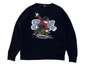 Vintage SkateBoard black spirit grafiti sweatshirt