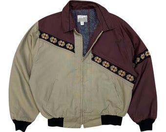 Chaqueta con cremallera estilo navajo del suroeste de Vintage Express Riders