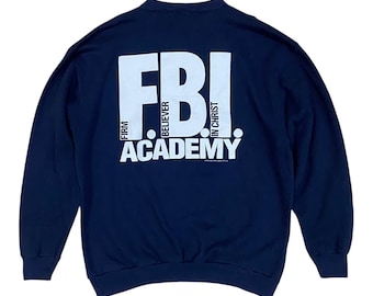 Vintage 90's F.B.I Academy navy blue sweatshirt size Large Made In USA