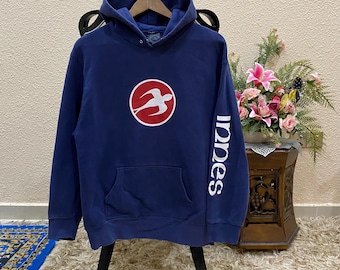 Sudadera con capucha azul marino con diseño de skate de Innes vintage, talla mediana