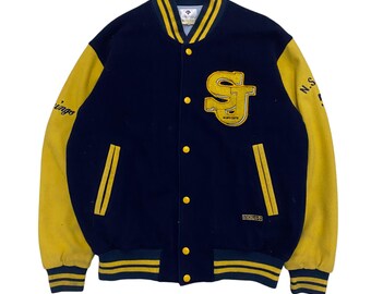 Vintage Descente wool stadium varsity college jacket