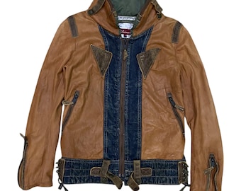 Chaqueta de cuero estilo motero con cremallera Avirex 60.º aniversario