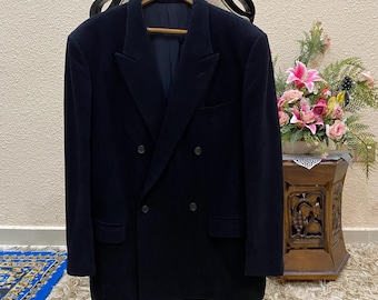 ¡Increíble! Chaqueta de lana Issey Miyake vintage de los años 80 con doble botonadura, diseño clásico, color negro, talla L, fabricada en Japón