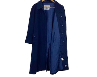 Burberrys wool women navy trench coat